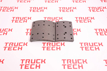 Накладка тормозная FAW J6 задняя 12отв+16отв. для китайского грузовика SHACMAN, SITRAK, HOWO, FAW, FOTON, DONG FENG, JAC